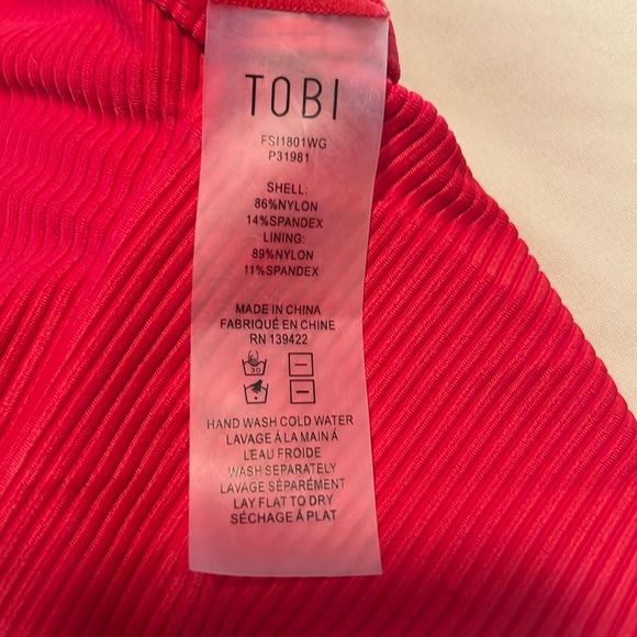 Red One Piece Bathing Suit - Picture 4 of 5